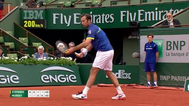 Stepanek kills epic rally with lovely drop shot