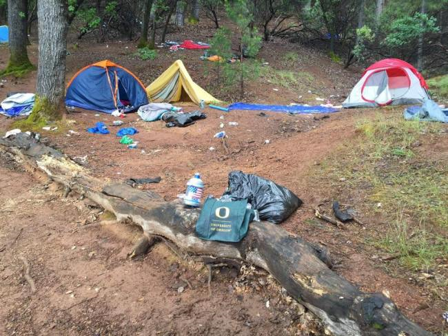 Tents bags bottles and trash were left at Shasta Lake over the weekend of May 21