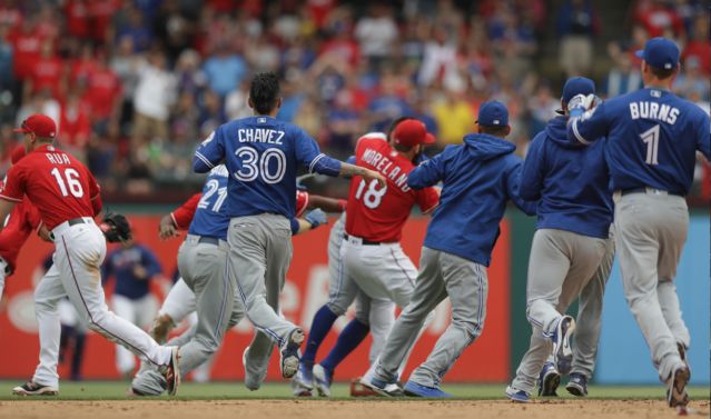 The Blue Jays and Rangers engaged in a good ol&#39 fashioned donnybrook this past Sunday