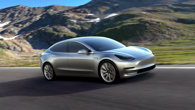 The Model 3. Image credit Tesla Motors