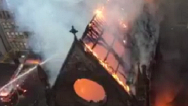 The iconic and historic Serbian Orthodox cathedral in New York was reduced to ashes on Monday