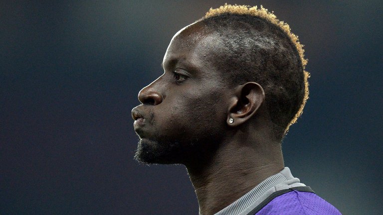 Sakho warms up ahead of Liverpool's Europa League match against Manchester United at Old Trafford