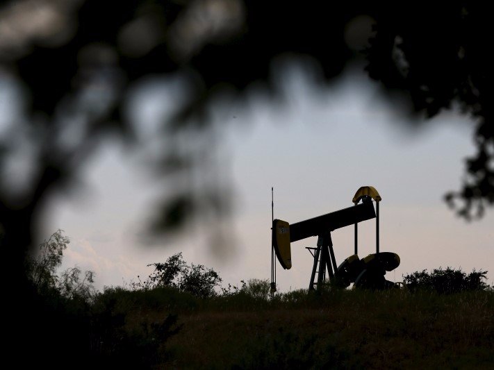 An oil pump jack can be seen in Cisco Texas