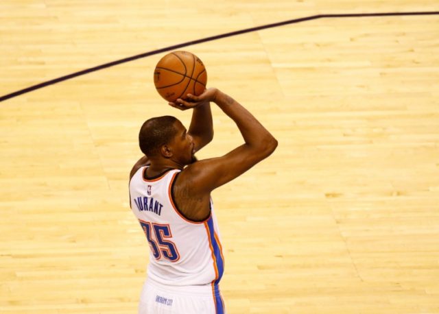 Oklahoma City Thunder's Kevin Durant scored 33 points in the rout of defending NBA champion Golden State