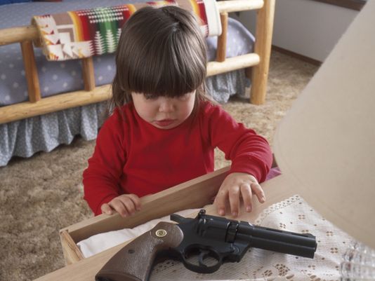 Toddler with gun