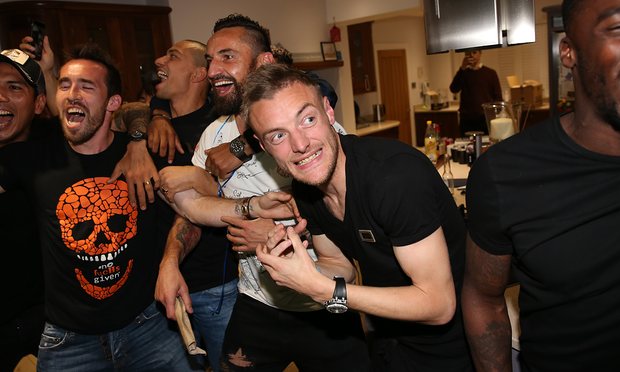 Jamie Vardy’s Having a Party The England forward and his Leicester team-mates celebrate the most unlikely of title triumphs at a gathering at his house