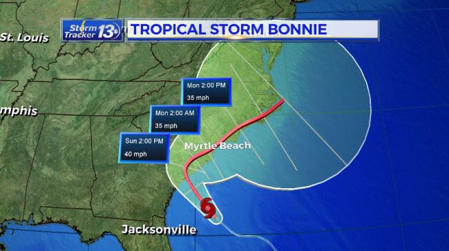 First 2016 US tropical storm warning issued for South Carolina