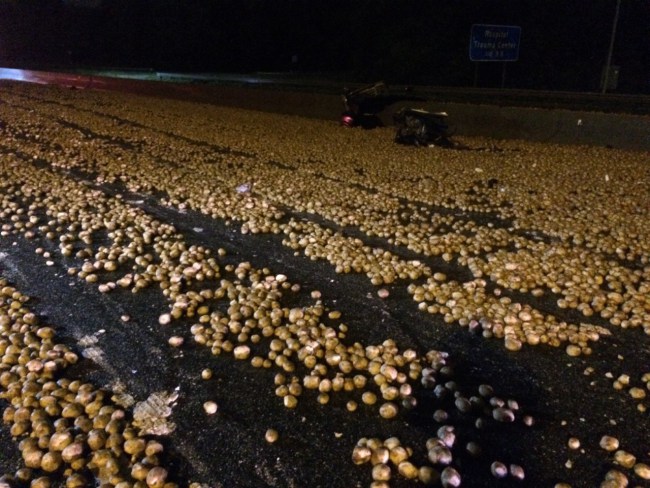 Potato spill in North Carolina shuts down highway for hours