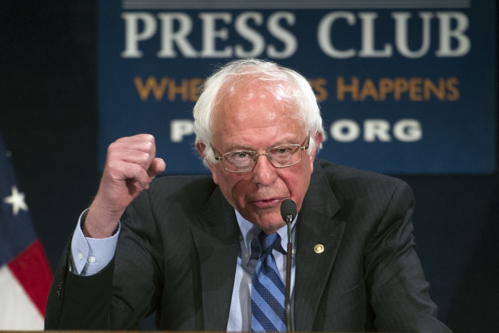 DEM 2016 Sanders-2 Democratic presidential candidate Sen. Bernie Sanders I-Vt. speaks at a news conference in Washington D.C. on Sunday