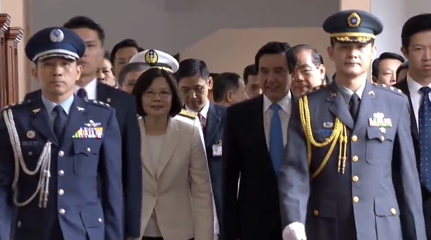 Tsai Ing-wen left with Ma Ying-jeou right