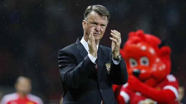 United manager Louis Van Gaal applauds fans at the end of the match- and perhaps the end of his Manchester United career