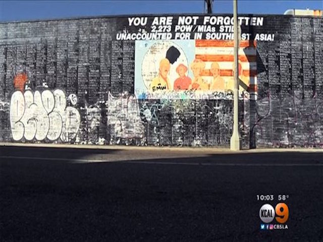 California Vietnam War memorial to the missing vandalized