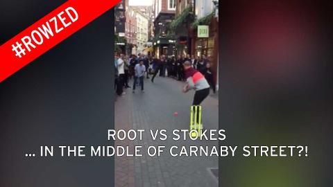 Joe Root bowls Ben Stokes… in the middle of Carnaby Street