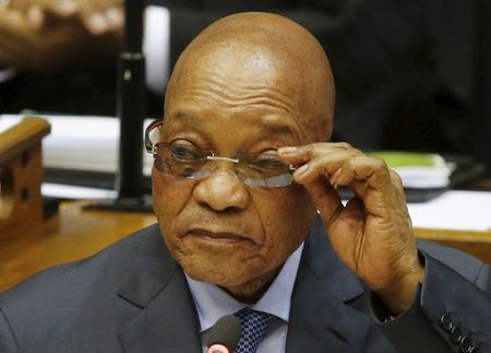 South Africa's President Jacob Zuma answers questions at Parliament in Cape Town