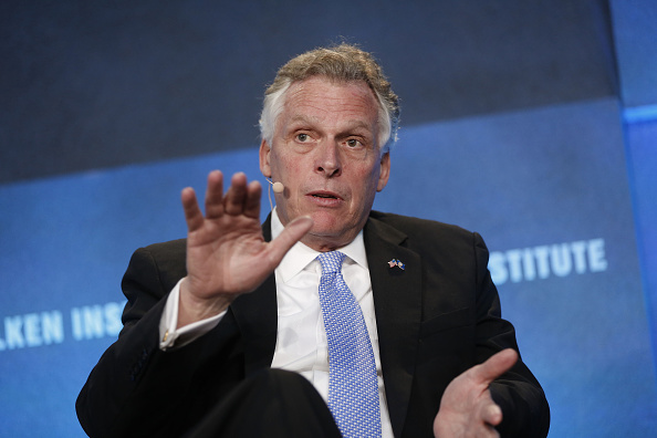 Terry McAuliffe governor of Virginia speak during the annual Milken Institute Global Conference in Beverly Hills California U.S. on Monday