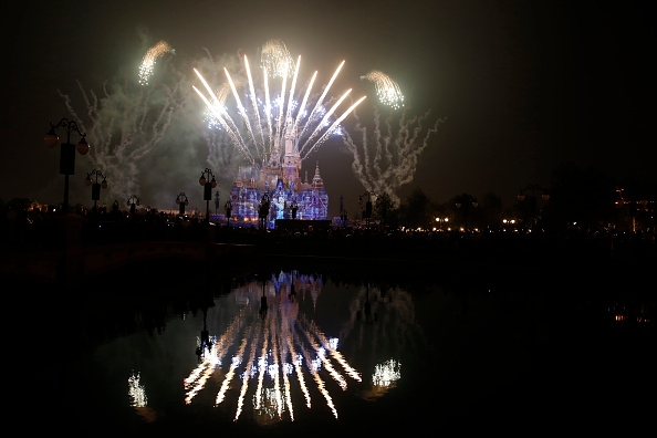 Fireworks And Light Show Rehearsal In Shanghai Disneyland