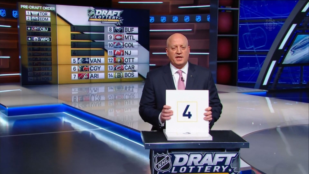 The Edmonton Oilers win the fourth pick in the 2016 NHL Draft Lottery