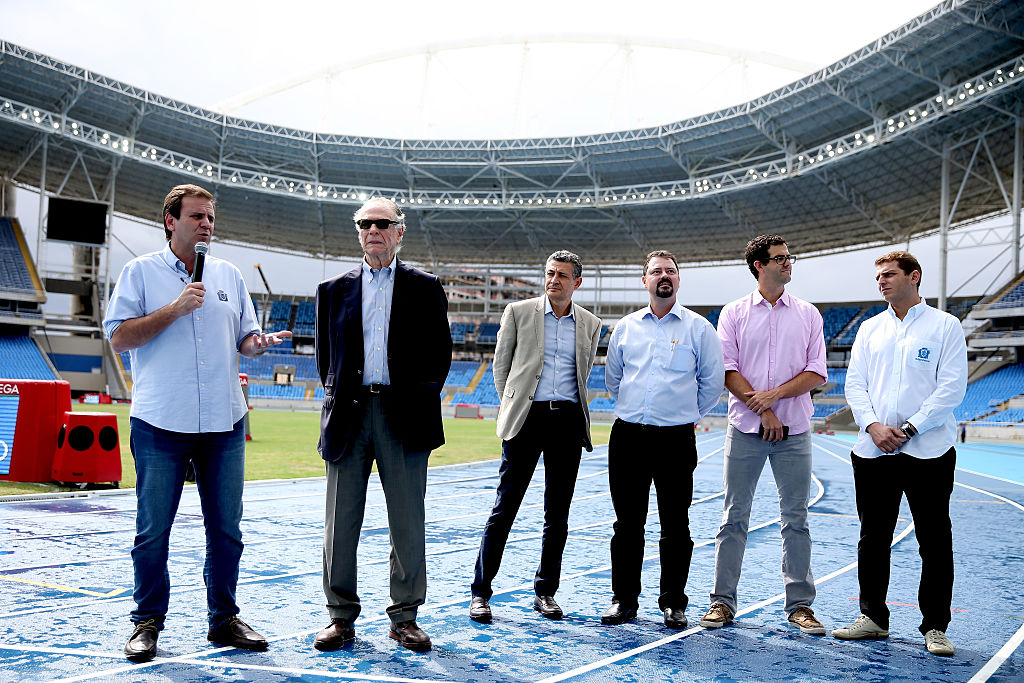 RIO 2016 Mayor Eduardo Paes Presents The Adaptation Works At The Olympic Stadium