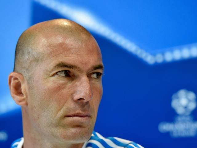 Zinedine Zidane during a press conference at Real Madrid's Open Media Day in Madrid