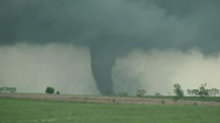 A tornado touched down in Elmore City Oklahoma