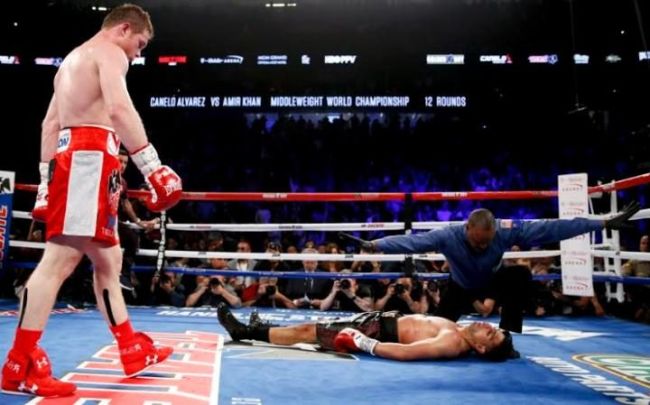 Video: Amir Khan compares himself to Leicester City, gets KO'd by Canelo