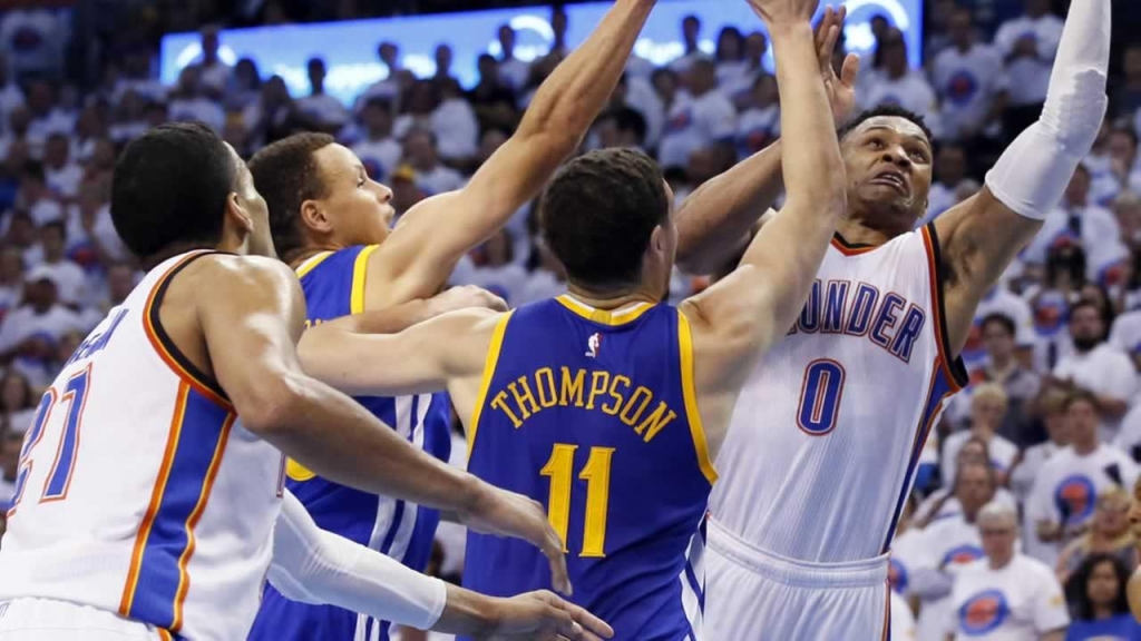 The Warriors took on the Thunder in Game 4 of the NBA Western Conference finals in Oklahoma City Tuesday