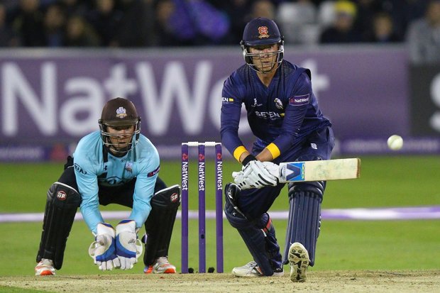 Essex batsman Westley and wicketkeeper Davies are a study in concentration in their opening match TGS