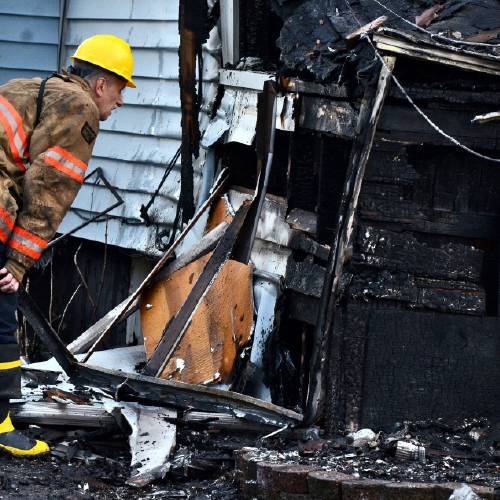 Syracuse N.Y. The blaze was reported early Friday morning. When firefighters arrived just minutes after receiving a 911 call the front of the