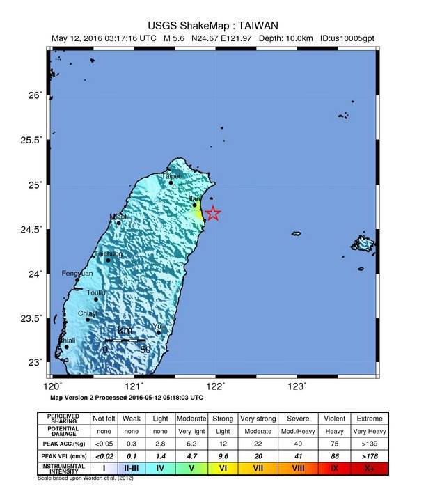 Strong quake strikes northeast Taiwan, shakes buildings in capital