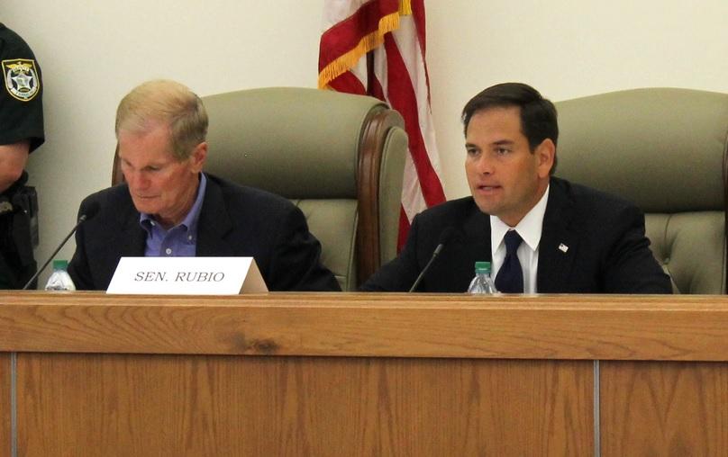 U.S. Senators Bill Nelson and Marco Rubio at the Senate Committee on Commerce Science and Transportation field hearing Apalachicola