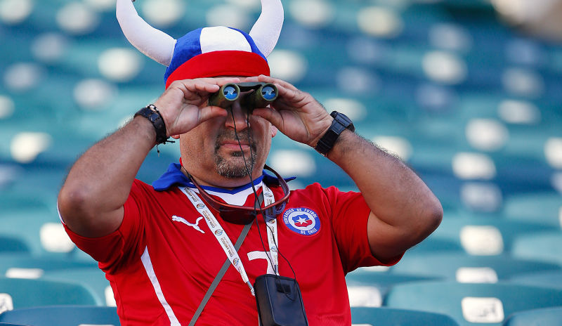 A Chile fan searches for competent defense