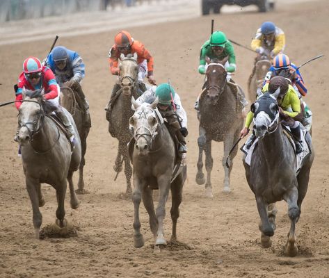 Jockey Irad Ortiz Jr riding Creator center