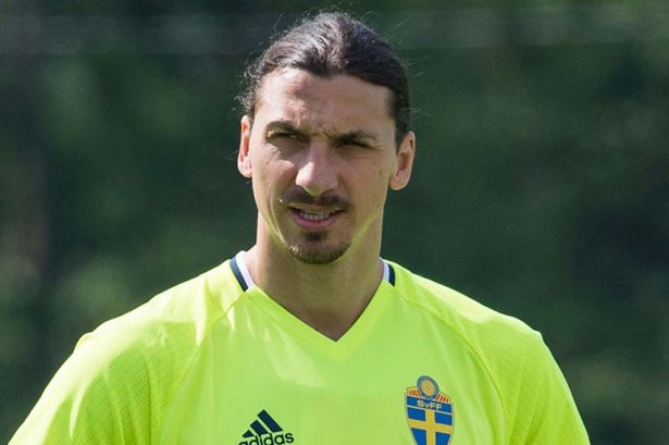 Zlatan Ibrahimovic during a training session in Sweden