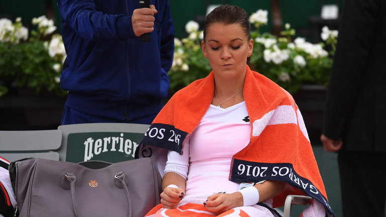 Agnieszka Radwanska was angered after being forced to play at Roland Garros on Tuesday