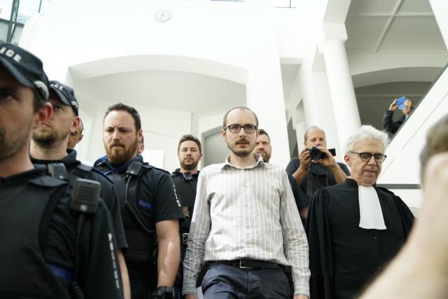 Antoine Deltour inside Luxembourg’s central courthouse on Wednesday