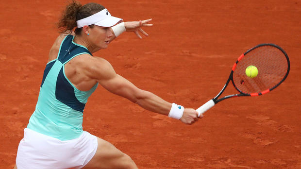 Apparently Samantha Stosur skips arm day at the gym.                     Getty Images