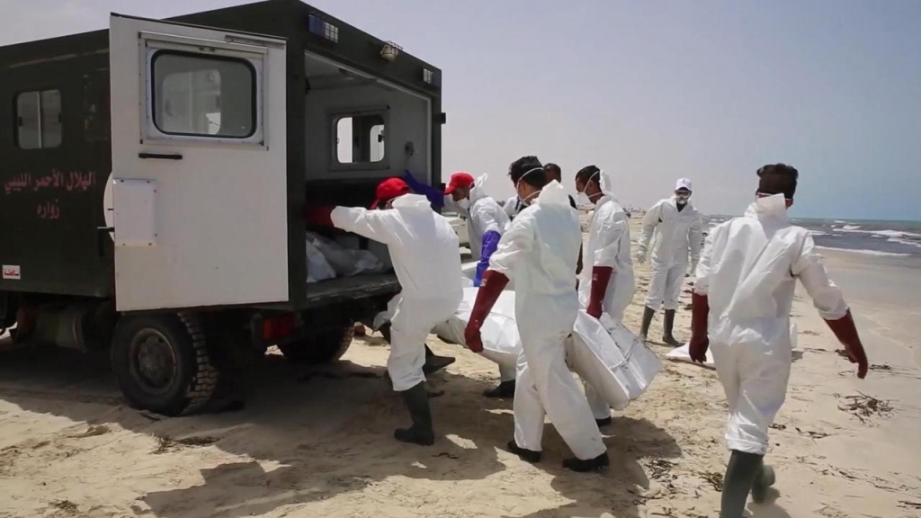 At least 117 people have drowned after a boat carrying migrants sank off the coast of Libya