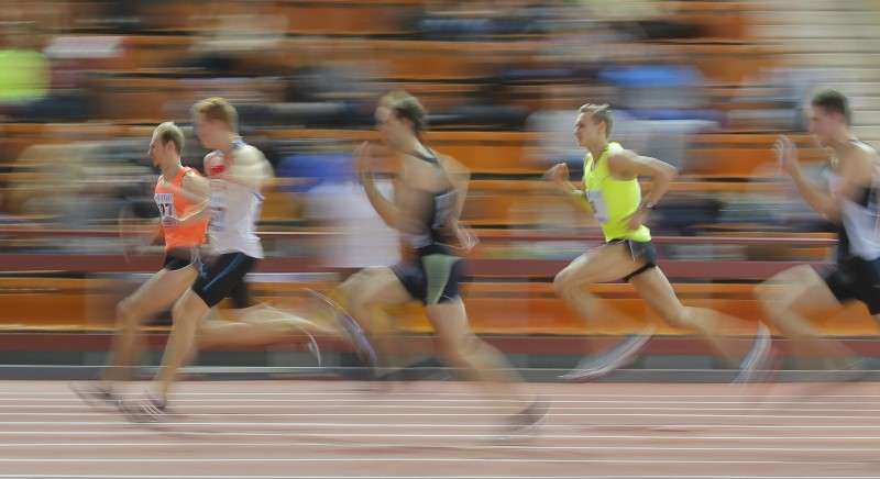 Athletes compete during the Russian Indoor Championships 2016 in Moscow Russia