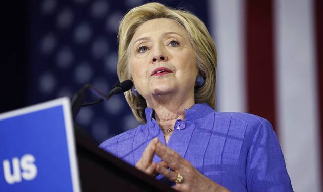 Democratic presidential candidate Hillary Clinton speaks at a rally in Culver City Calif. Clinton opened her general election campaign against Donald Trump on June 8 by accusing him of behaving like a'demagogue