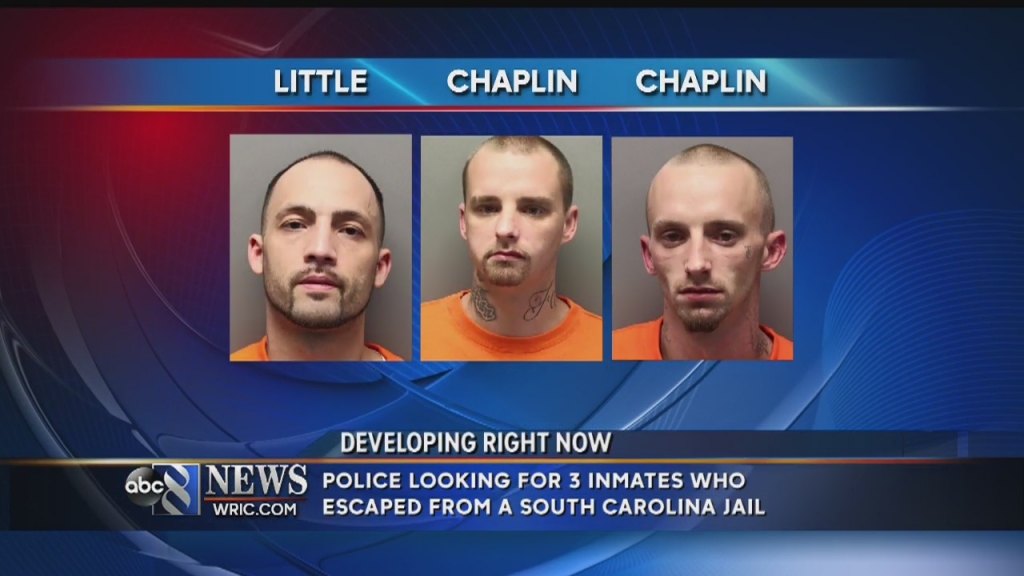 Three Escaped South Carolina Inmates Flee Into Swamp After Chase