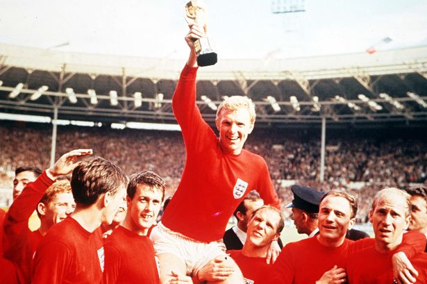 Bobby Moore lifts the World Cup at Wembley in 1966