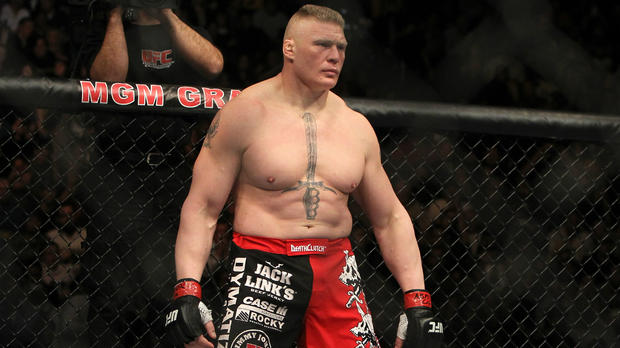 Brock Lesnar may be returning to the octagon.                     Getty Images