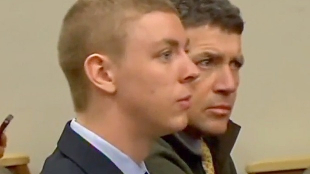 Brock Turner and his father Dan Turner in court