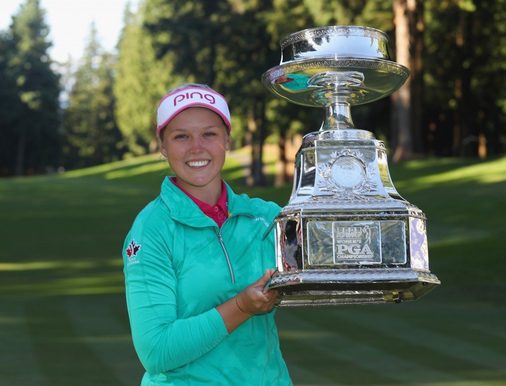 Canada’s Brooke Henderson claimed her first major title today beating world number one Lydia Ko in a sudden-death play-off at the KPMG Women’s PGA Championship