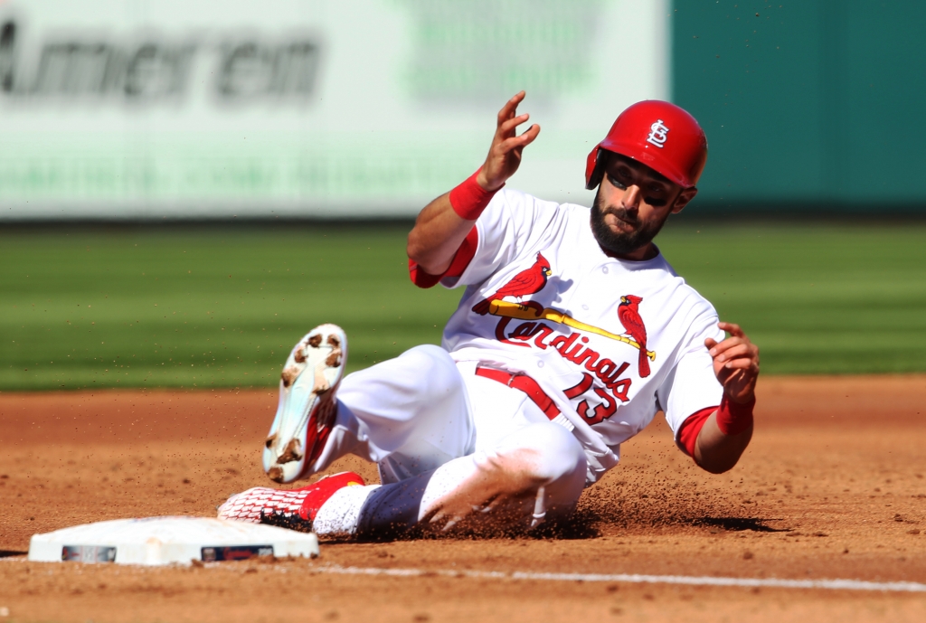 Cardinal Matt Carpenter with another three-hit day against the Brewers