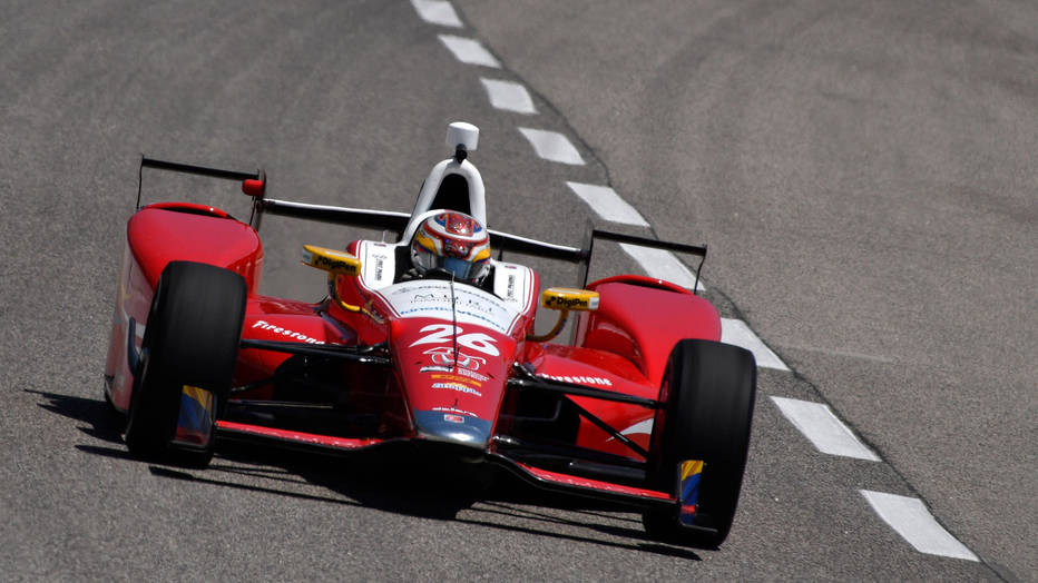 Carlos Munoz Honda on Verizon Indy Car Series pole at Texas