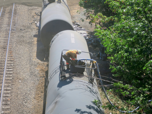 Disaster averted as Oregon oil train derailment sparks fire, shuts water treatment plant