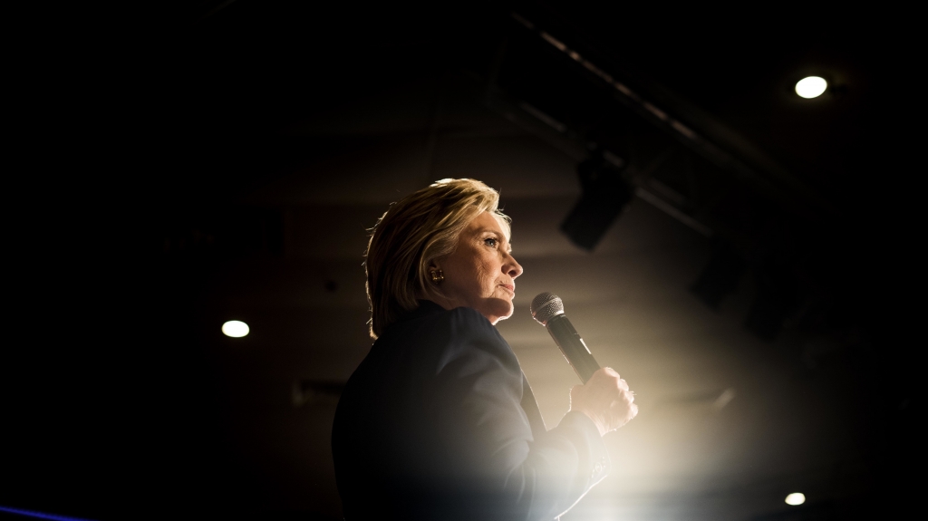 Hillary Clinton speaks to voters during a rally in El Centro Calif. Thursday. She is on the precipice of becoming the Democratic nominee for president