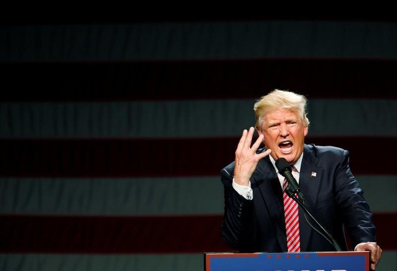 Republican presidential candidate Donald Trump speaks at a campaign rally in Greensboro North Carolina