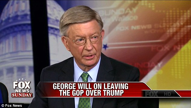 Conservative columnist George Will says he's no longer a registered Republican and instead an'unaffiliated voter in the state of Maryland